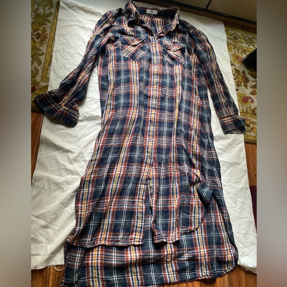 Natural Life XL cotton flannel Multicolor Plaid Nightgown🌻💛 Like New
